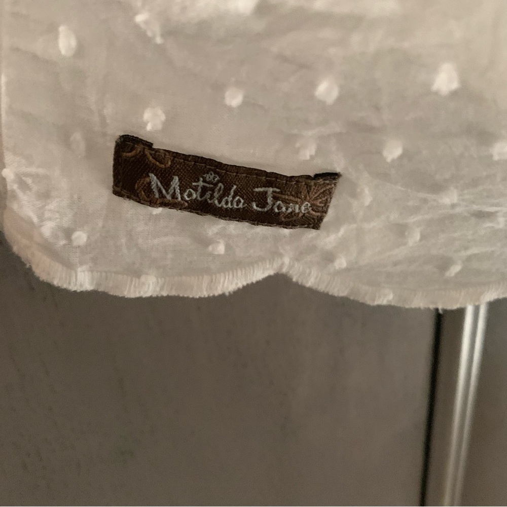 Matilda Jane Snow Globe White Eyelet Long Sleeve Tunic Top - Picture 6 of 8